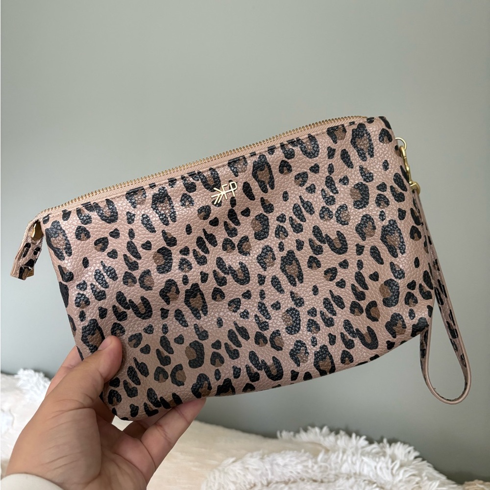 Freshly Picked Tan and Black Leopard Wristlet